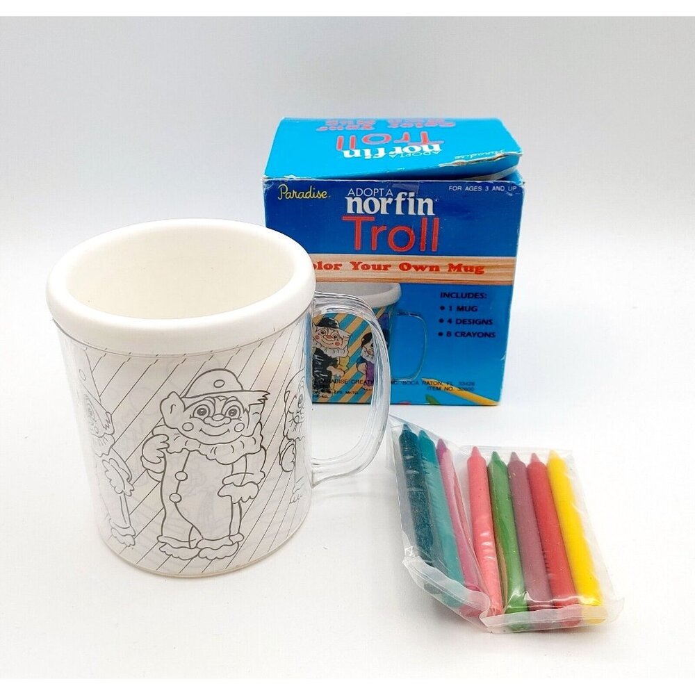 Paradise Adopt a Norfin Troll Color Your Own Mug 1992 RARE